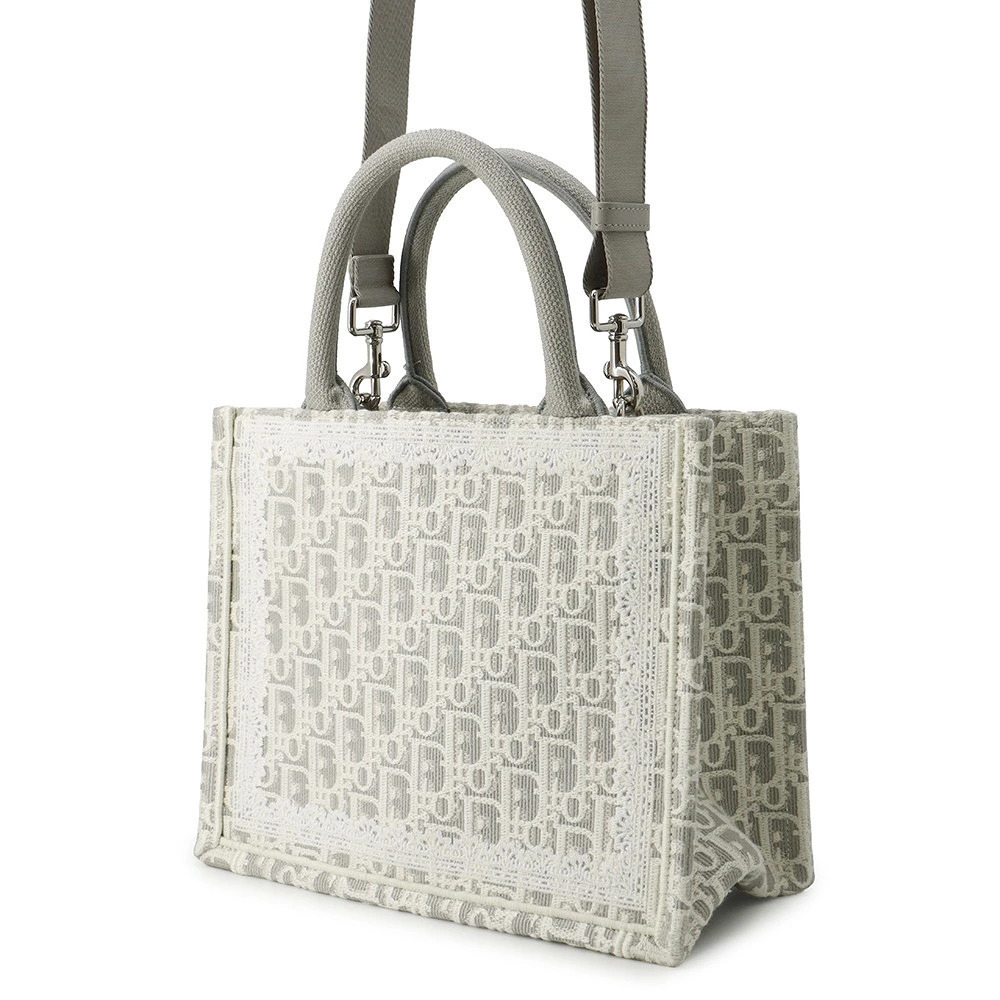 Dior Bag Oblique Book Shoulder Canvas Tote Christian Blue